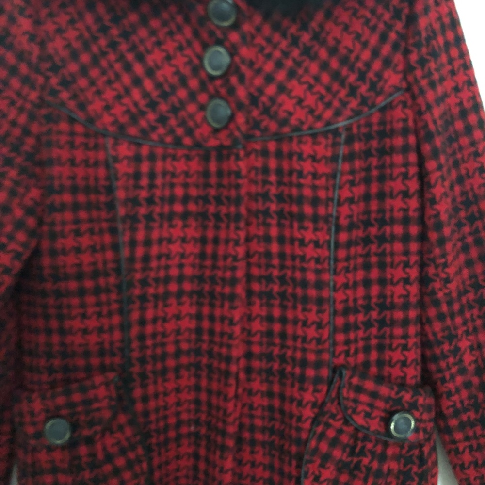 Single Breasted Long Red Coat - image 4